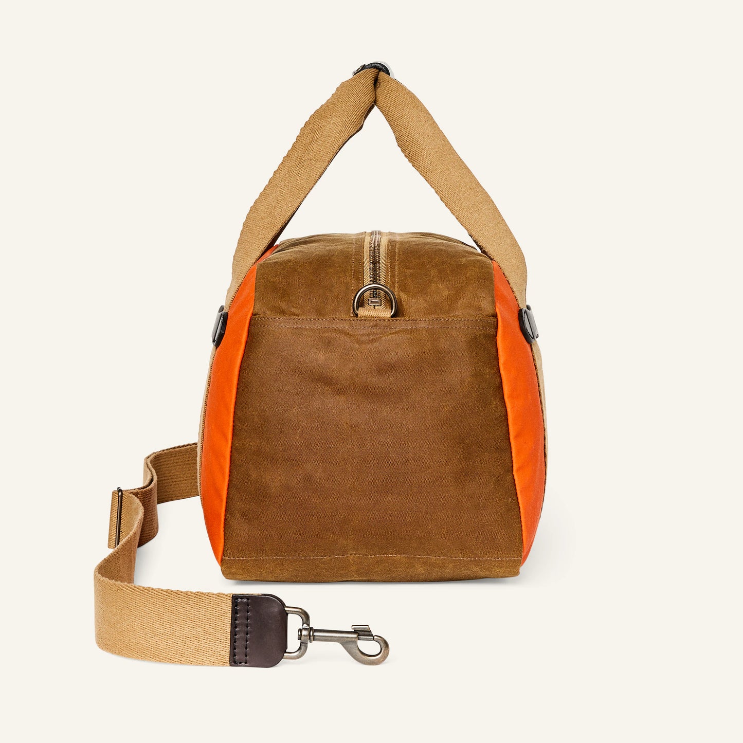 FILSON SMALL TIN CLOTH DUFFLE BAG - DARK TAN / FLAME