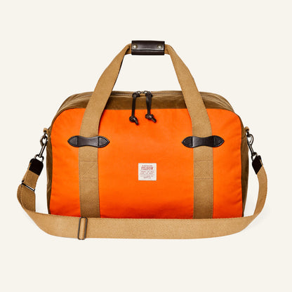 FILSON MEDIUM TIN CLOTH DUFFLE BAG - DARK TAN/ FLAME