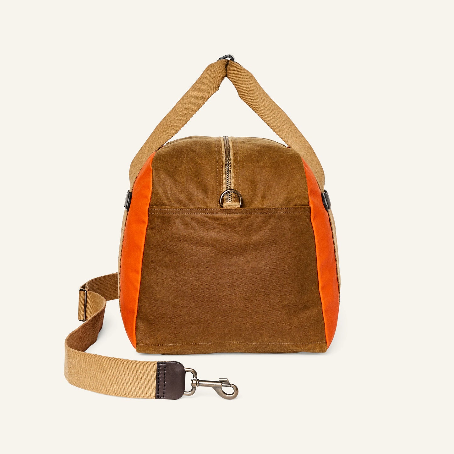 FILSON MEDIUM TIN CLOTH DUFFLE BAG - DARK TAN/ FLAME