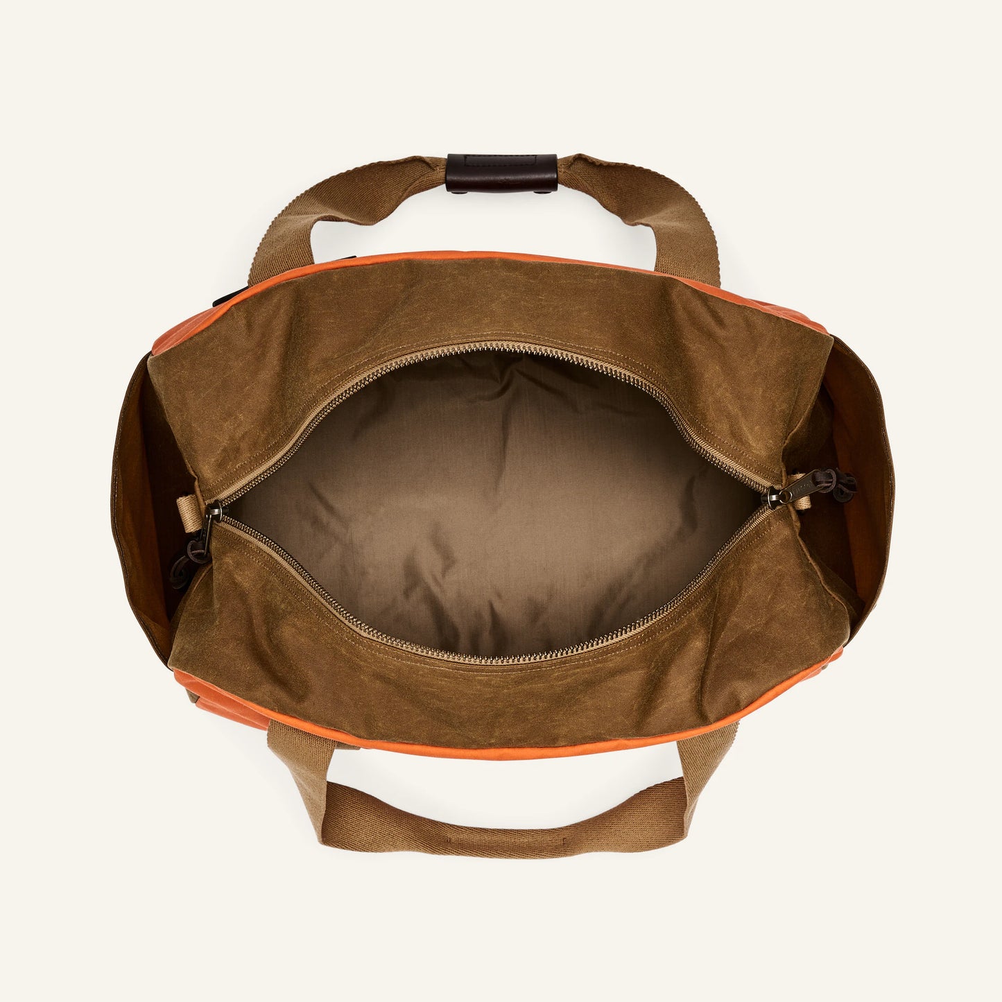 FILSON MEDIUM TIN CLOTH DUFFLE BAG - DARK TAN/ FLAME