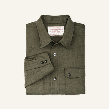 FILSON WORSTED WOOL GUIDE SHIRT - FOREST GREEN HEATHER