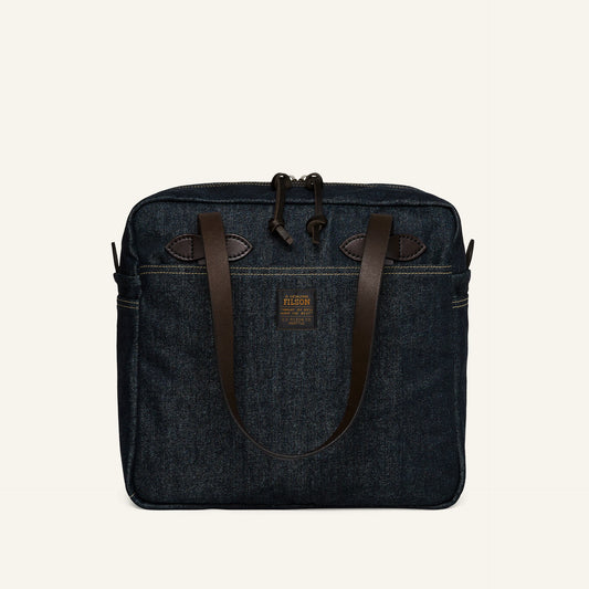 FILSON DENIM ZIPPER TOTE BAG - RAW INDIGO