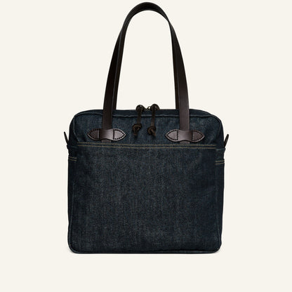 FILSON DENIM ZIPPER TOTE BAG - RAW INDIGO