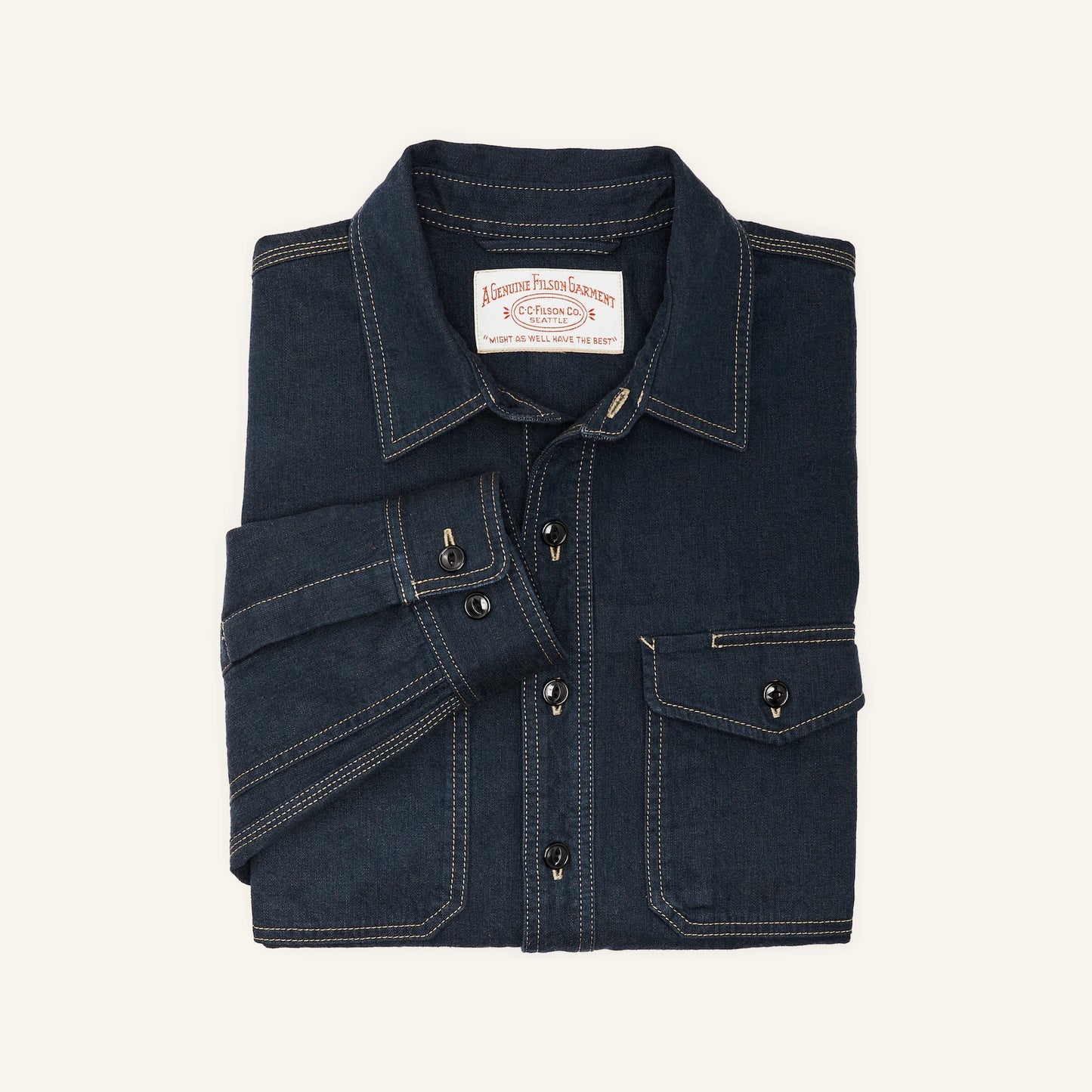 FILSON DENIM WORK SHIRT - MID-WASH INDIGO