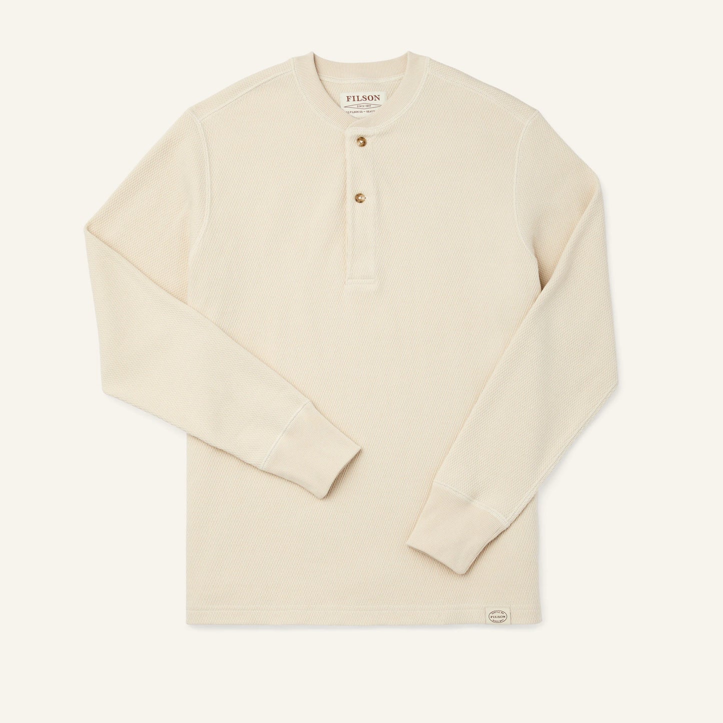 FILSON WAFFLE KNIT HENLEY - SAND