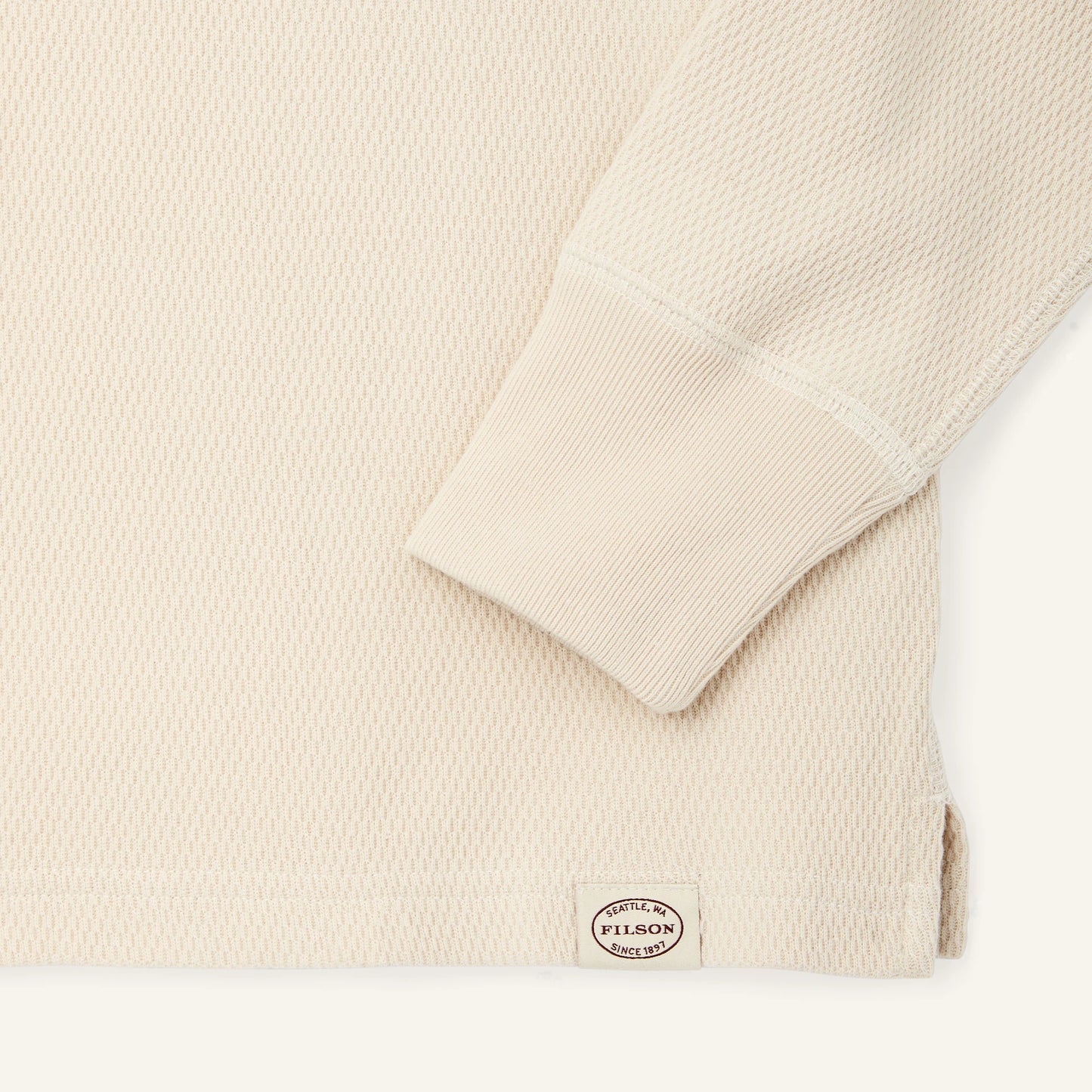 FILSON WAFFLE KNIT HENLEY - SAND