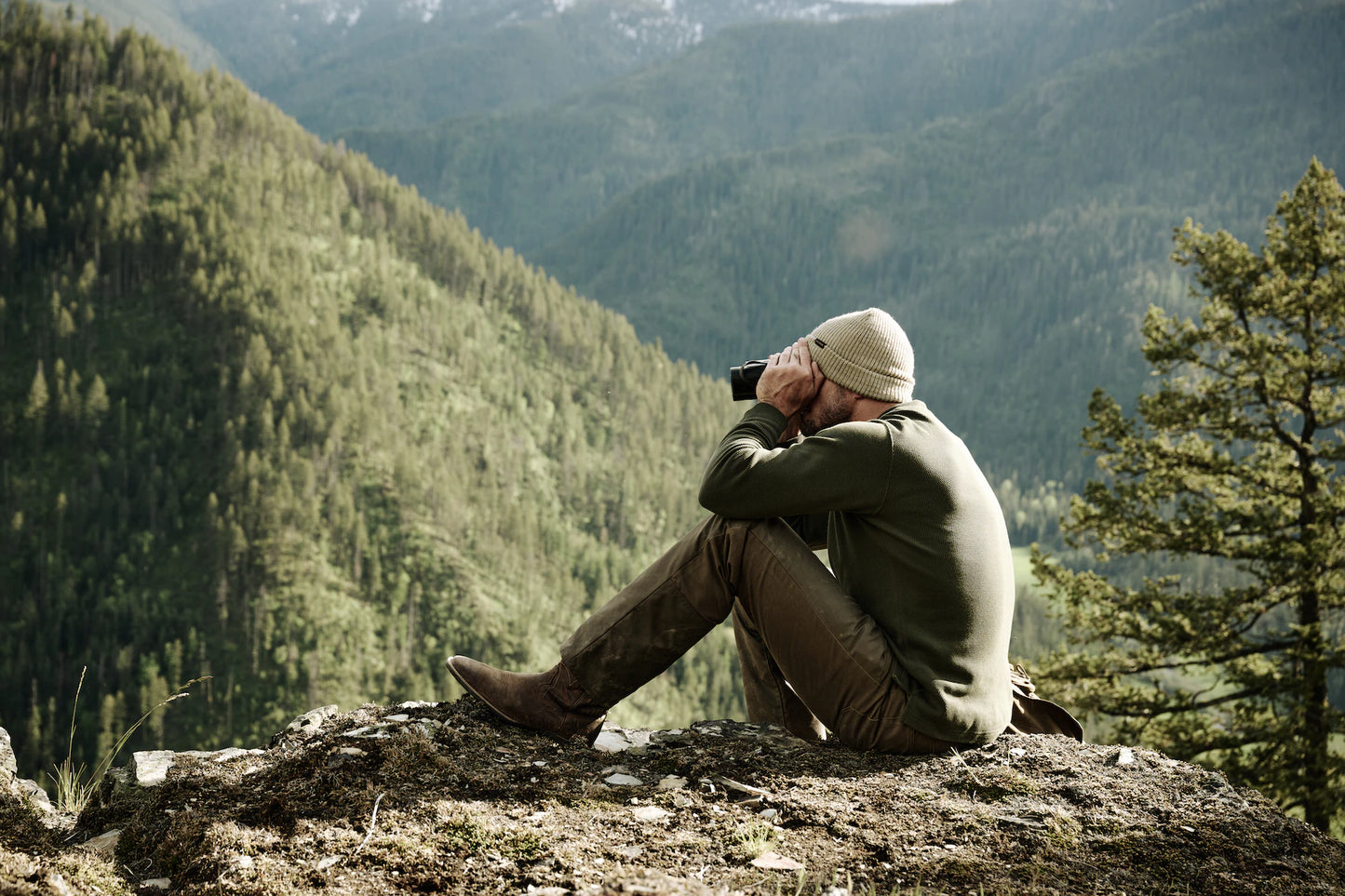 FILSON WAFFLE KNIT HENLEY - MOSSY ROCK