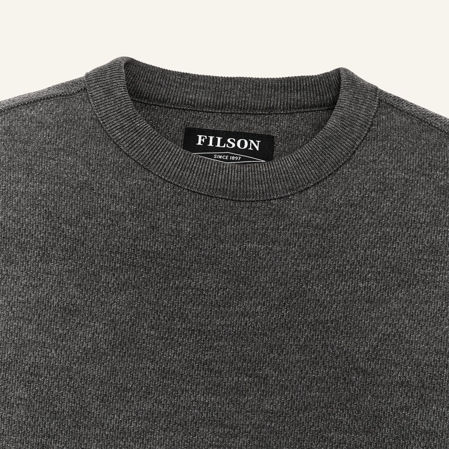 FILSON WAFFLE KNIT THERMAL CREW - CHARCOAL