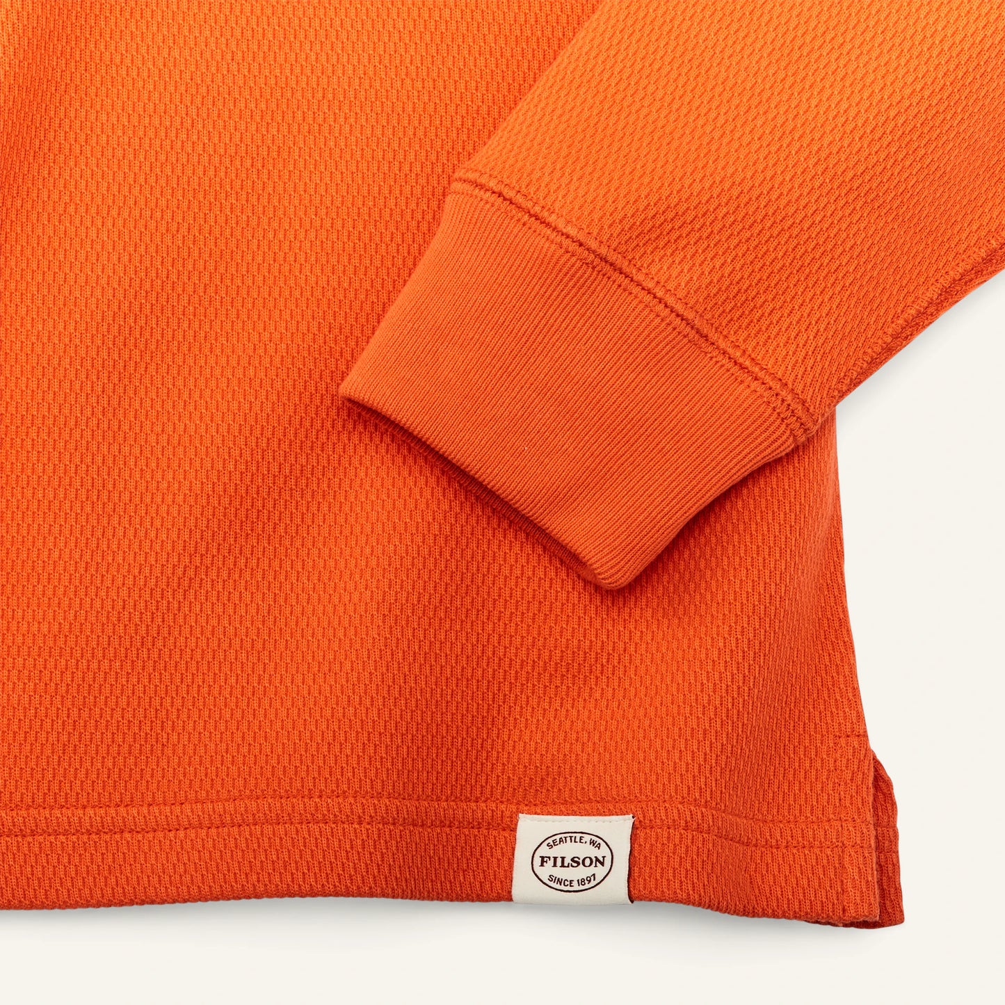 FILSON WAFFLE KNIT THERMAL CREW - FLAME