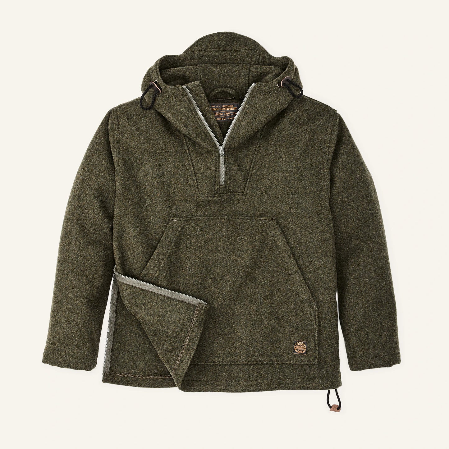 FILSON MACKINAW WOOL ANORAK - FOREST GREEN