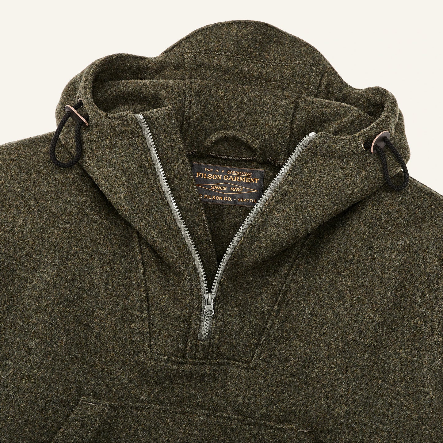 FILSON MACKINAW WOOL ANORAK - FOREST GREEN