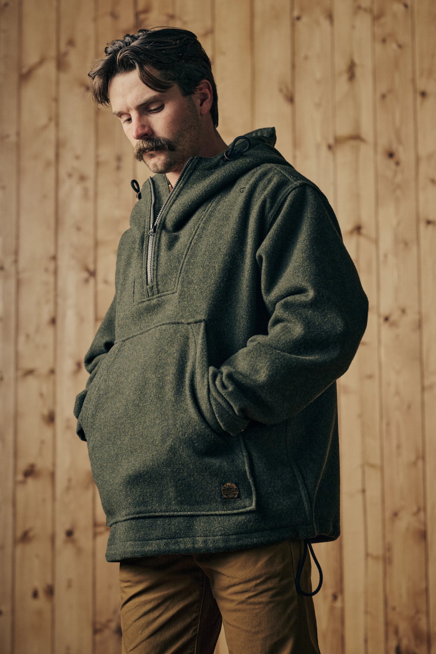 FILSON MACKINAW WOOL ANORAK - FOREST GREEN