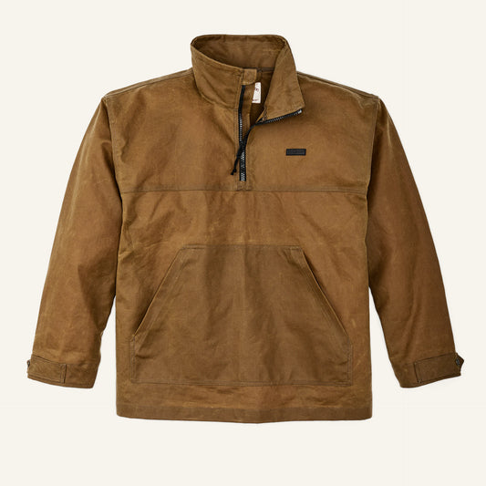 FILSON TIN CLOTH QUARTER ZIP PULLOVER - DARK TAN