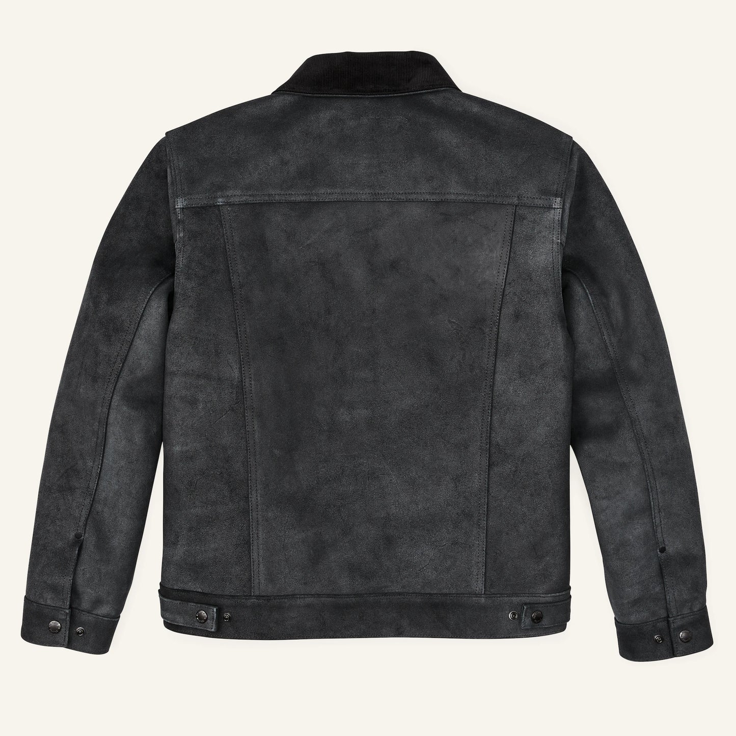 FILSON ROUGHOUT LEATHER SHORT CRUISER JACKET - CHARCOAL