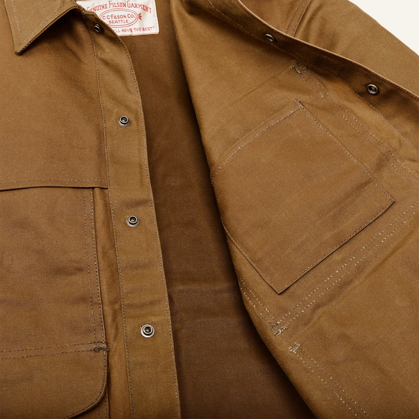 FILSON TIN CLOTH CRUISER JACKET - DARK TAN