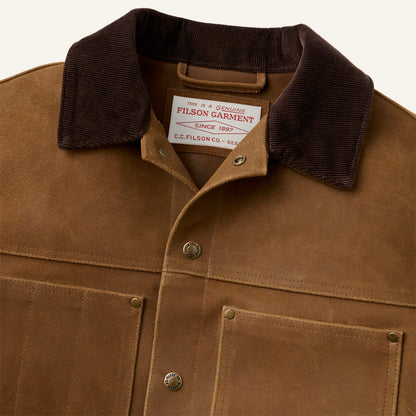 FILSON ROUGHOUT LEATHER SHORT CRUISER JACKET - DARK SEPIA
