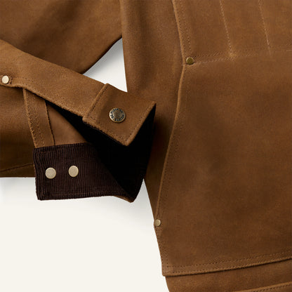 FILSON ROUGHOUT LEATHER SHORT CRUISER JACKET - DARK SEPIA