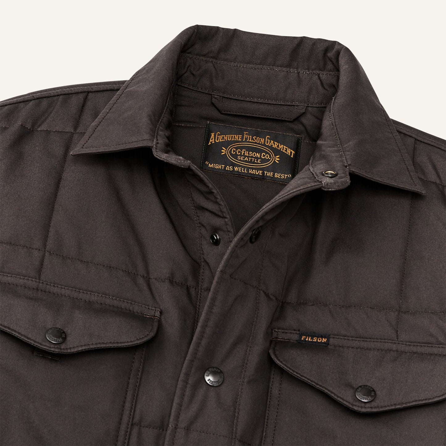 FILSON COVER CLOTH QUILTED JAC-SHIRT - CINDER