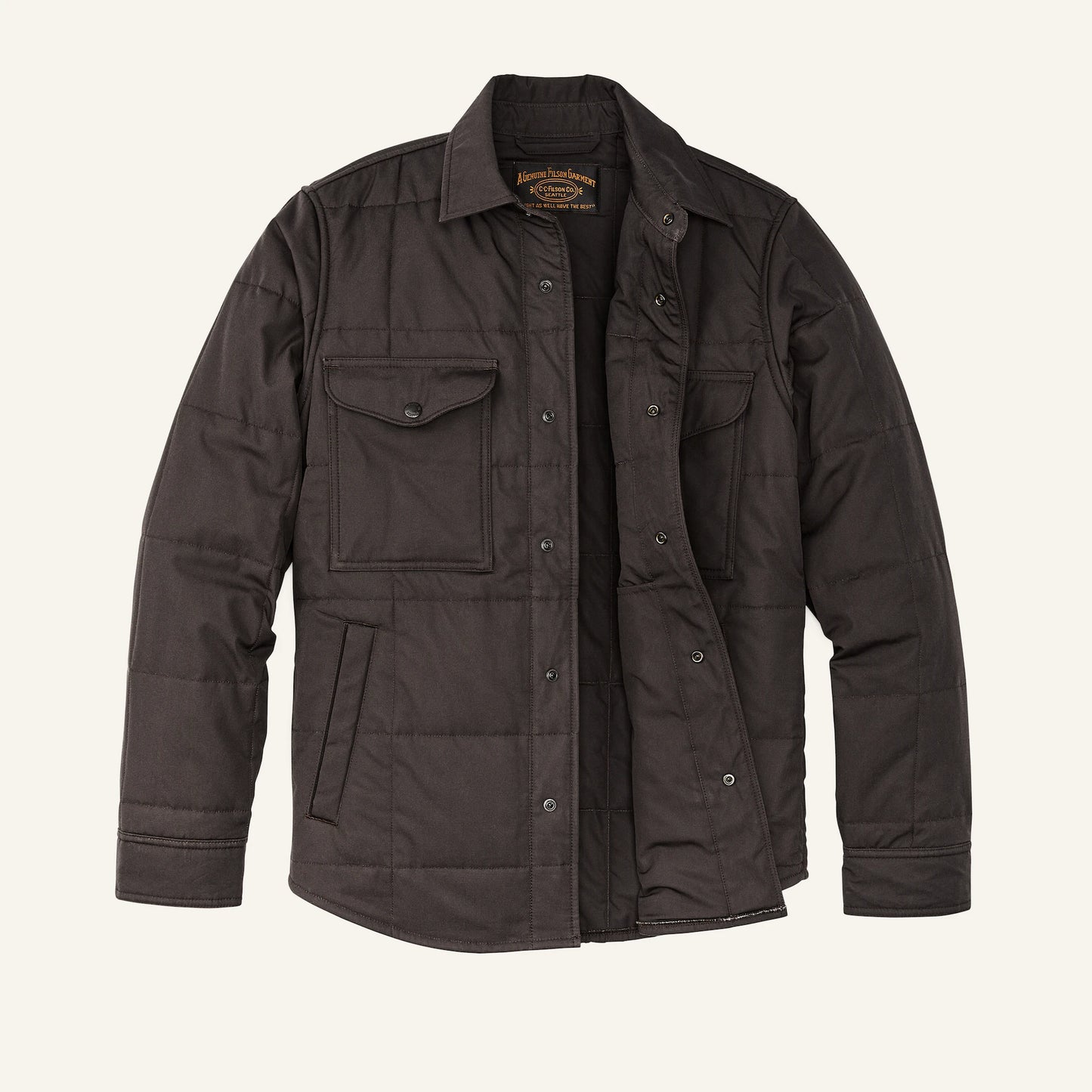 FILSON COVER CLOTH QUILTED JAC-SHIRT - CINDER