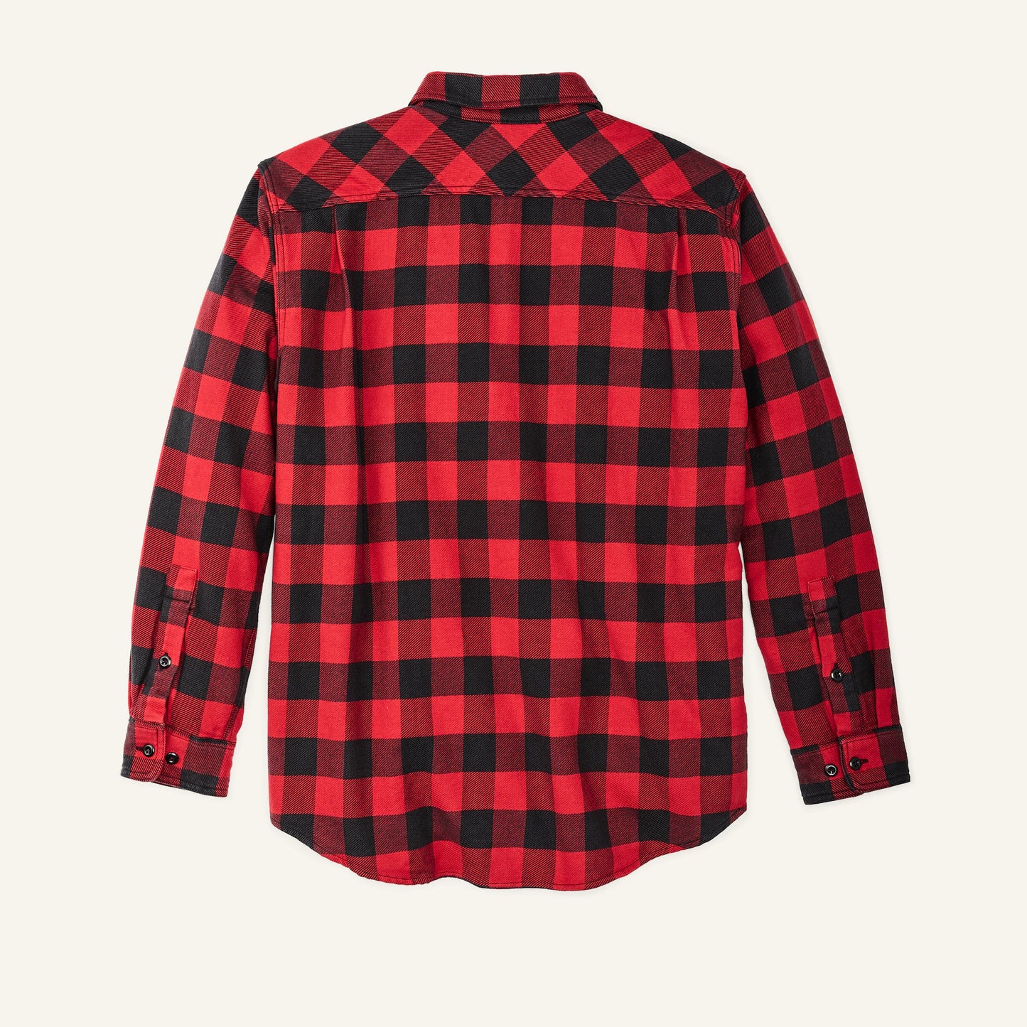 FILSON VINTAGE FLANNEL QUARTER ZIP SHIRT - RED/BLACK BUFFALO CHECK