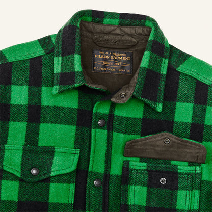 FILSON LINED MACKINAW WOOL JAC-SHIRT - ACID GREEN/BLACK HERITAGE PLAID