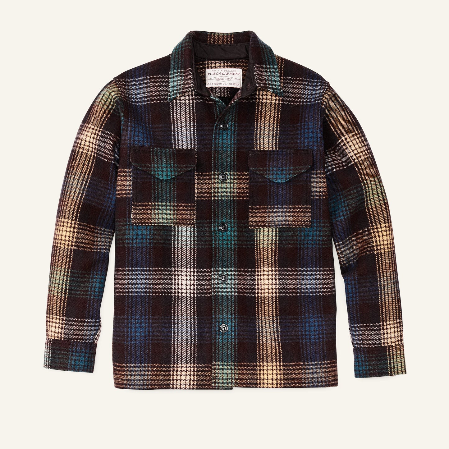 FILSON MACKINAW WOOL JAC-SHIRT - BLACK COFFEE