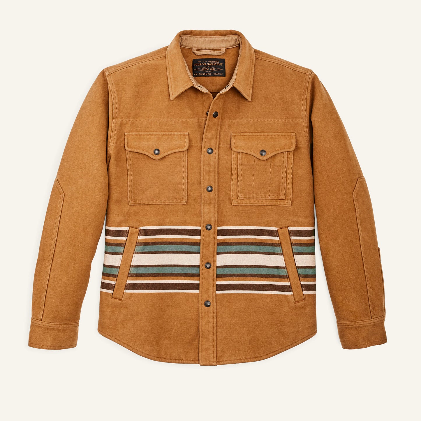 FILSON BEARTOOTH CAMP JACKET - GOLDEN BROWN MULTI STRIPE