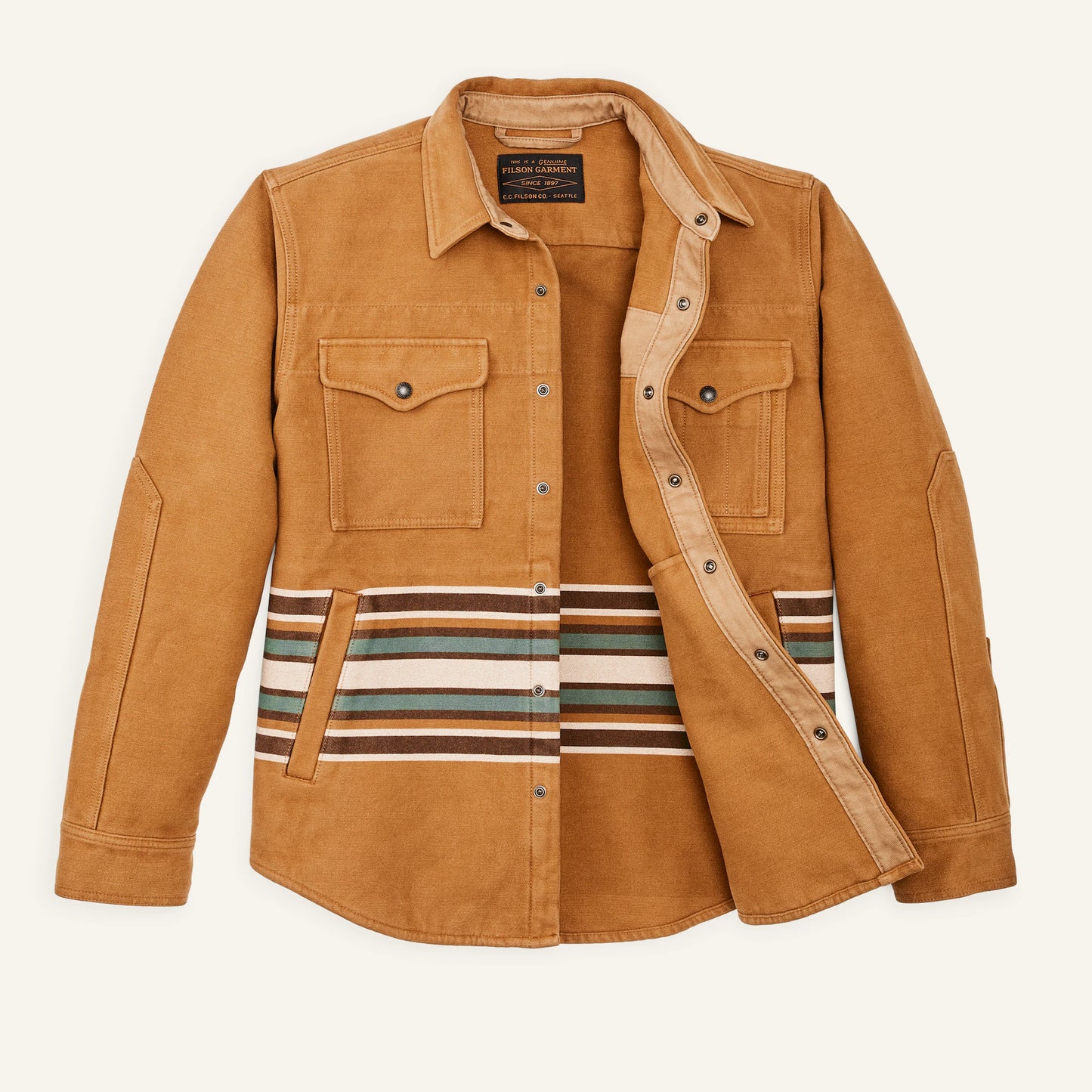 FILSON BEARTOOTH CAMP JACKET - GOLDEN BROWN MULTI STRIPE