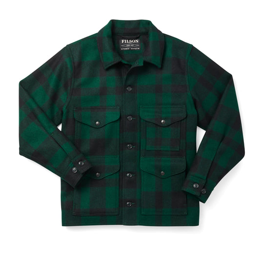 FILSON MACKINAW WOOL CRUISER JACKET - Green/Black Plaid