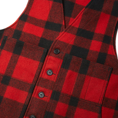 FILSON MACKINAW WOOL VEST - Red/Black
