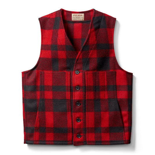 FILSON MACKINAW WOOL VEST - Red/Black