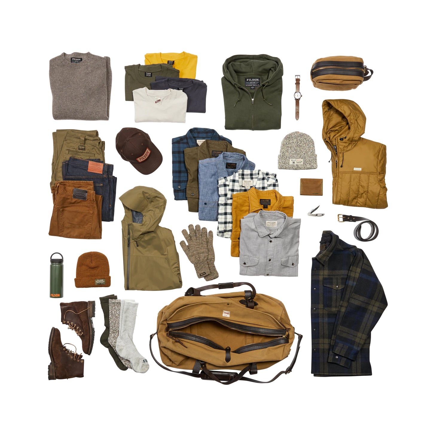 FILSON LARGE RUGGED TWILL DUFFLE BAG - TAN