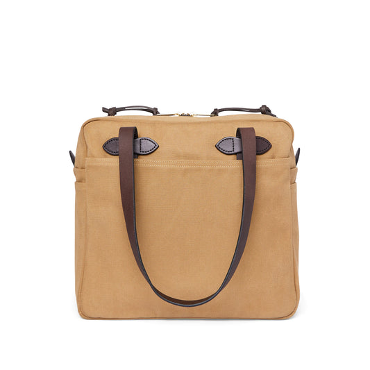 FILSON RUGGED TWILL TOTE BAG WITH ZIPPER - TAN