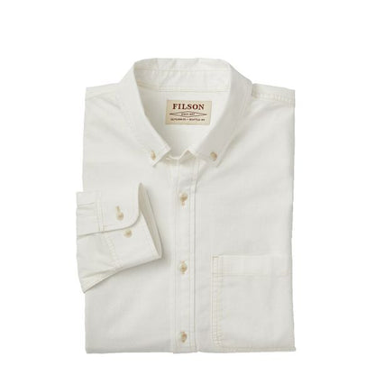 FILSON CHAMBRAY BUTTON-DOWN SHIRT - WHITE CHAMBRAY