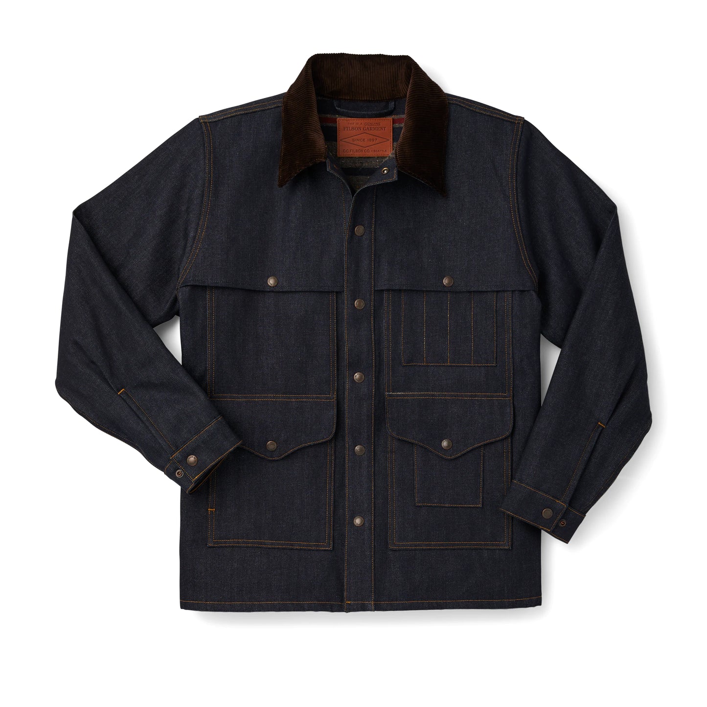FILSON LINED DENIM CRUISER JACKET - RAW INDIGO
