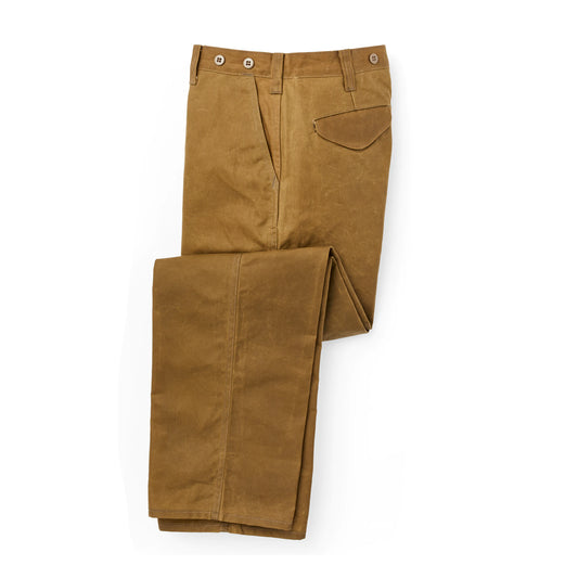 FILSON OIL FINISH SINGLE TIN CLOTH PANTS - DARK TAN US MADE UNHEMMED