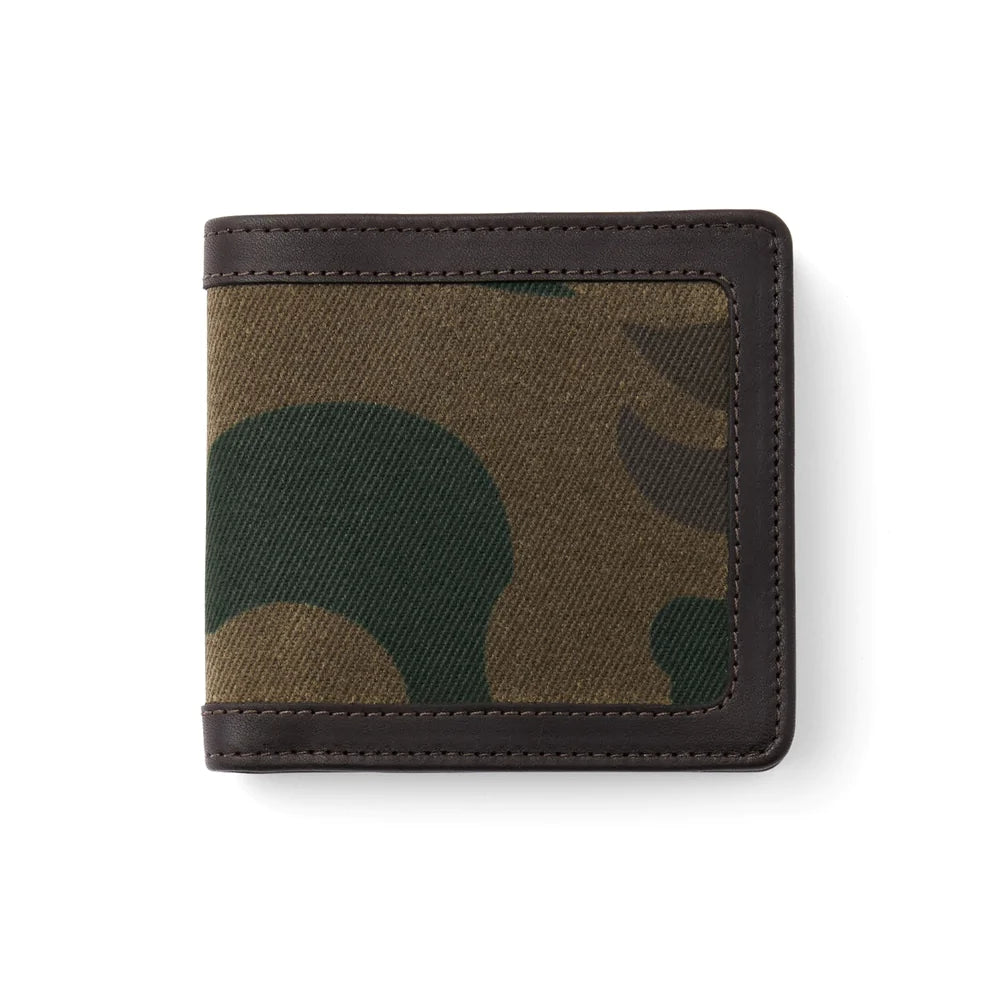 FILSON WAXED RUGGED TWILL PACKER WALLET - DARK WAX SHRUB CAMO