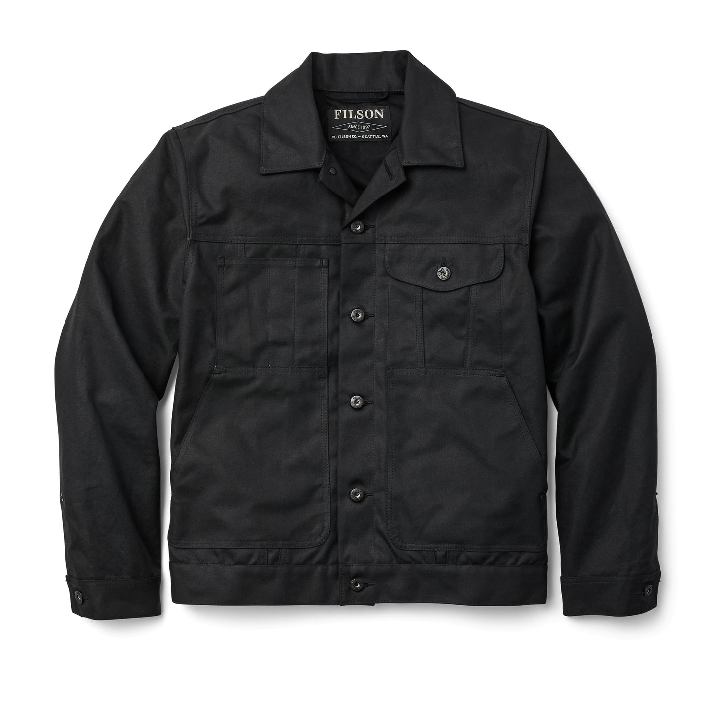 FILSON TIN CLOTH SHORT LINED CRUISER JACKET - BLACK