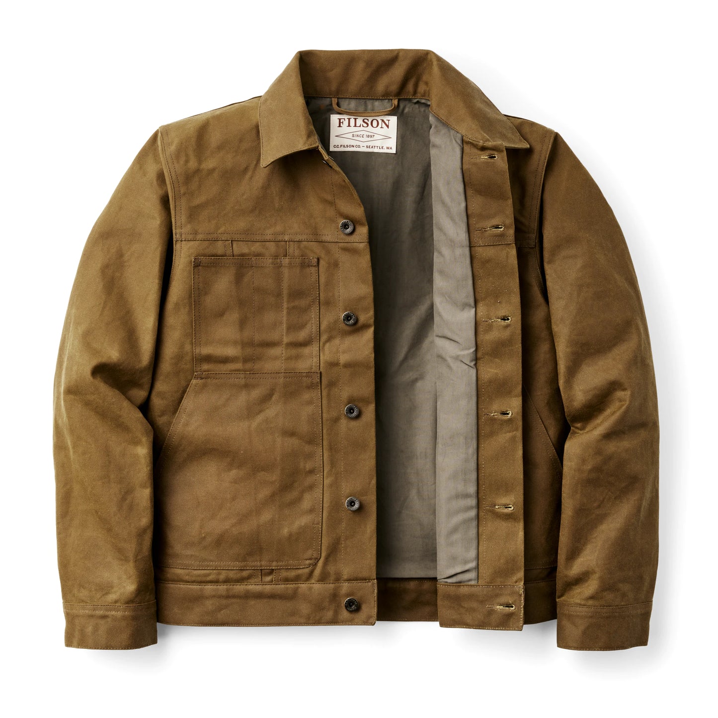 FILSON TIN CLOTH SHORT LINED CRUISER JACKET - Dark Tan