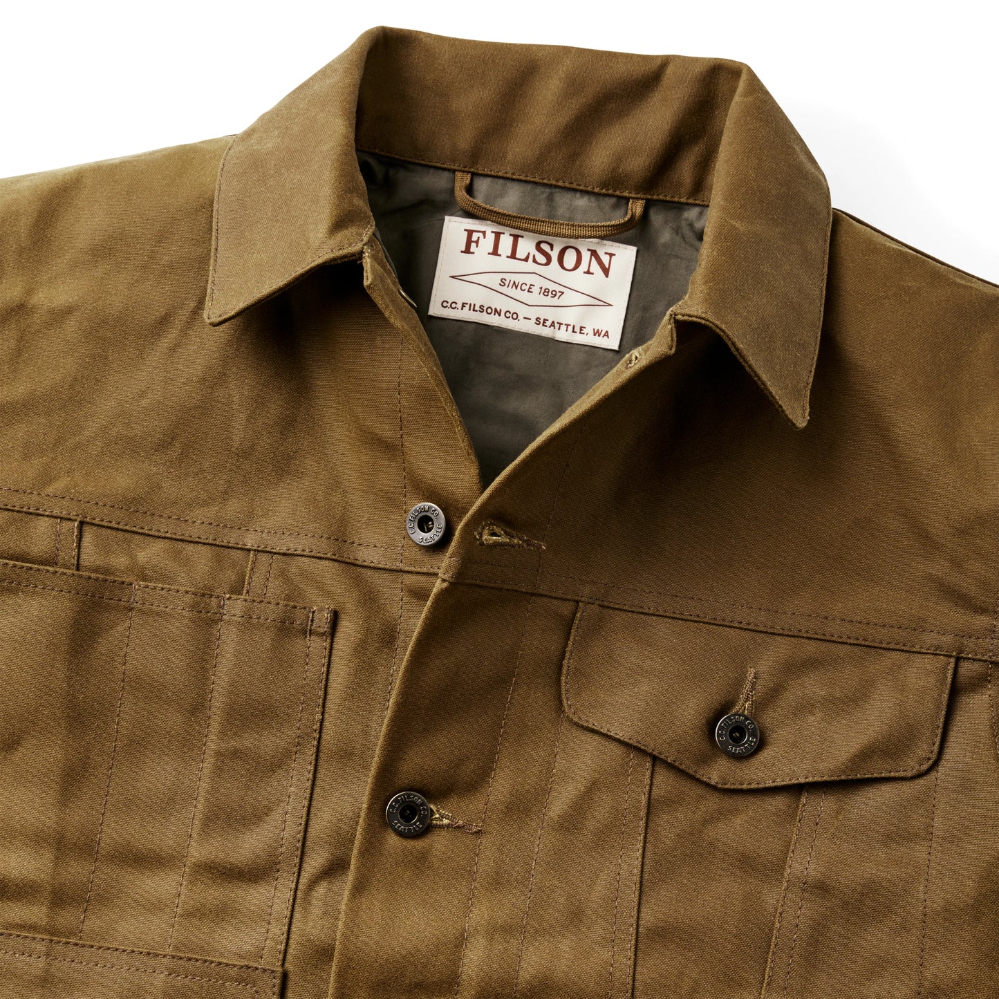 FILSON TIN CLOTH SHORT LINED CRUISER JACKET - Dark Tan