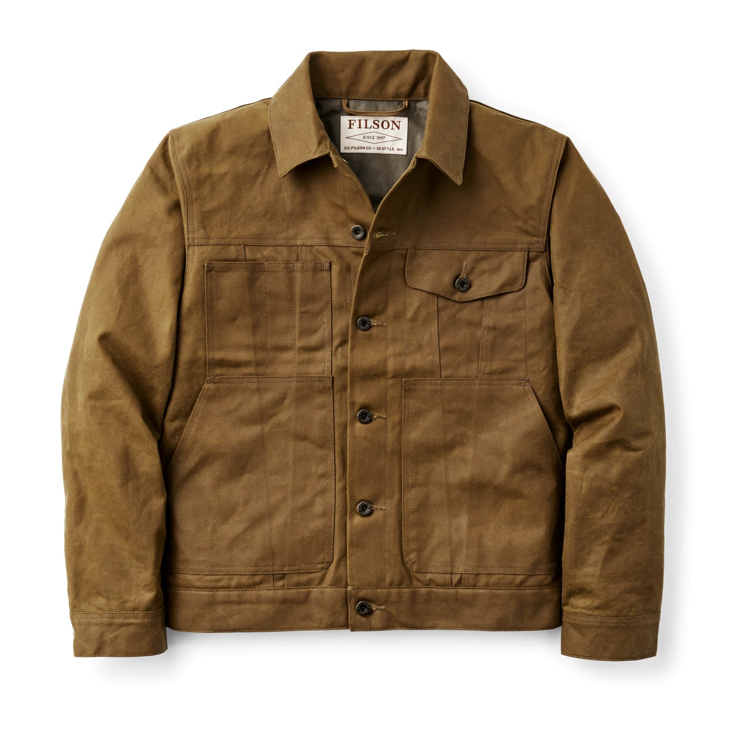 FILSON TIN CLOTH SHORT LINED CRUISER JACKET - Dark Tan