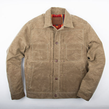 Freenote Cloth riders jacket waxed canvas - TOBACCO