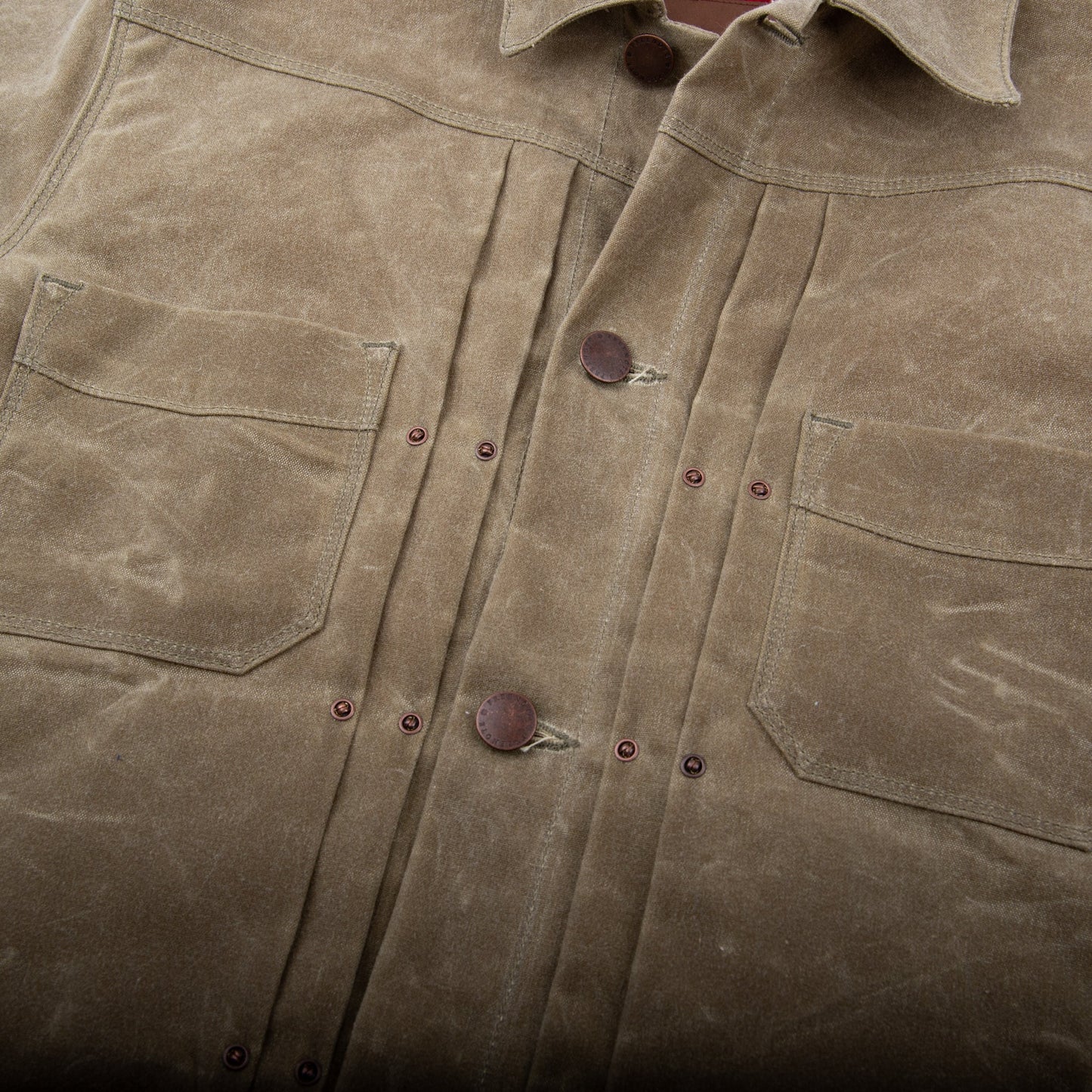 Freenote Cloth riders jacket waxed canvas - TOBACCO