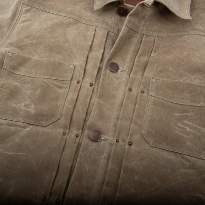 Freenote Cloth riders jacket waxed canvas - TOBACCO