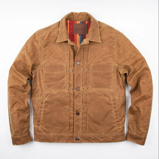 Freenote Cloth riders jacket waxed canvas - RUST