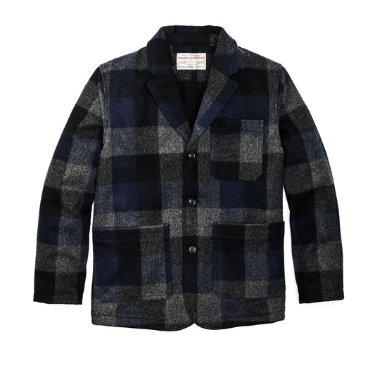 FILSON MACKINAW WOOL BLAZER - CHARCOAL/BLACK/NAVY BUFFALO PLAID