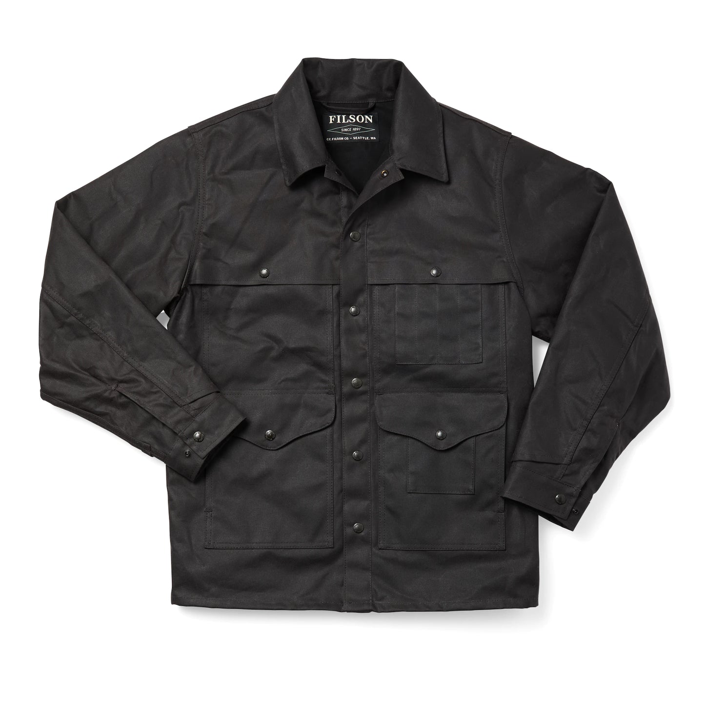 FILSON LINED TIN CLOTH CRUISER JACKET - CINDER