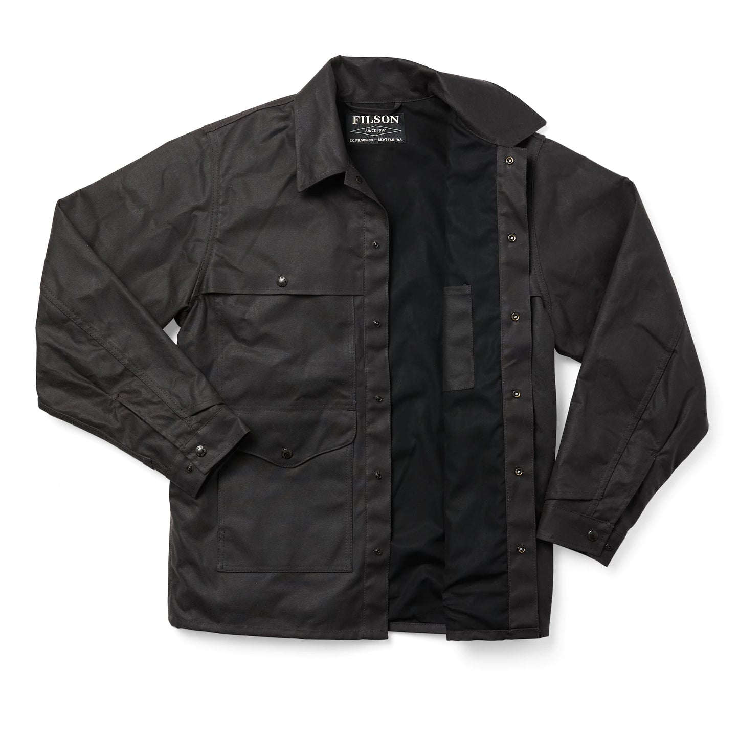 FILSON LINED TIN CLOTH CRUISER JACKET - CINDER