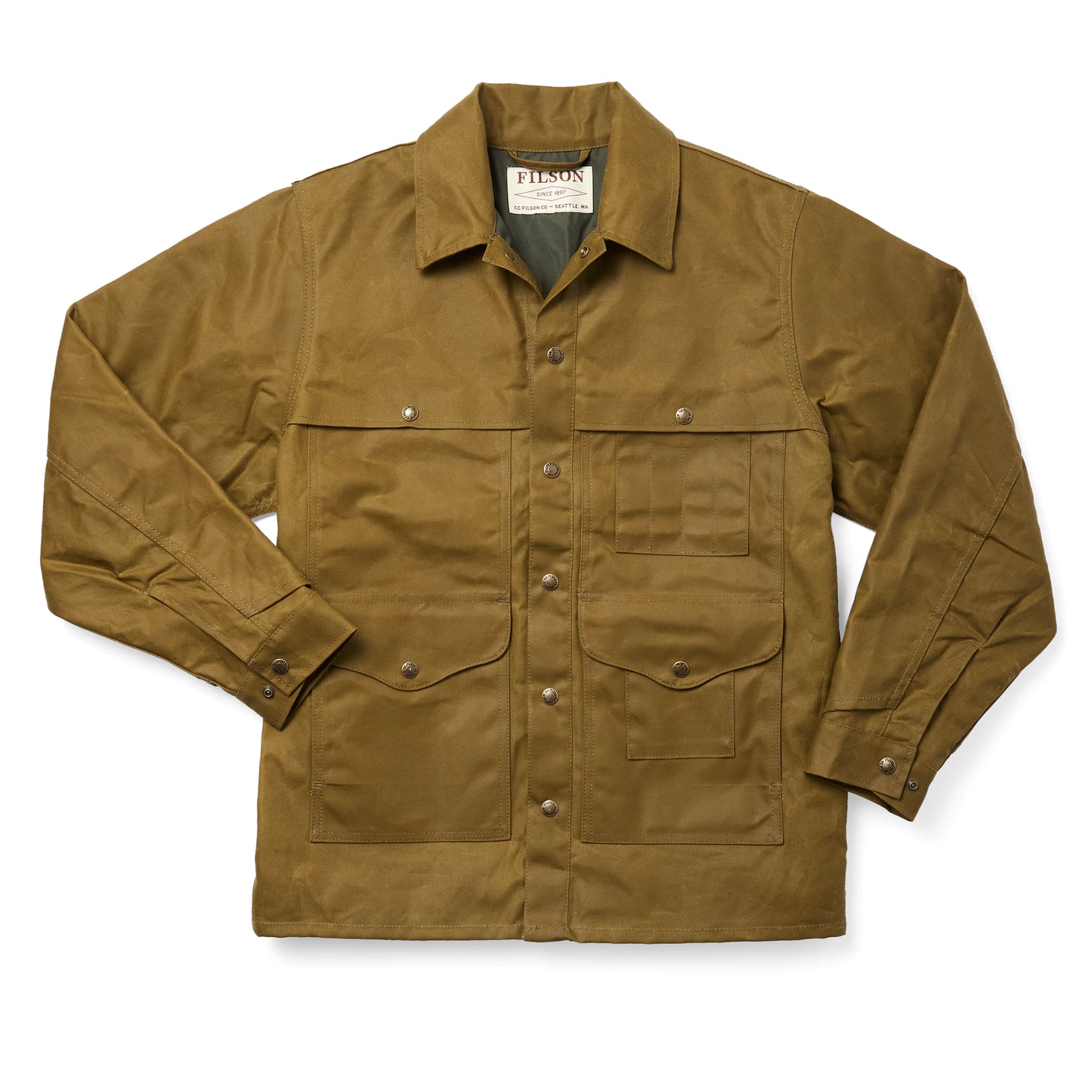 FILSON LINED TIN CLOTH CRUISER JACKET - Dark Tan