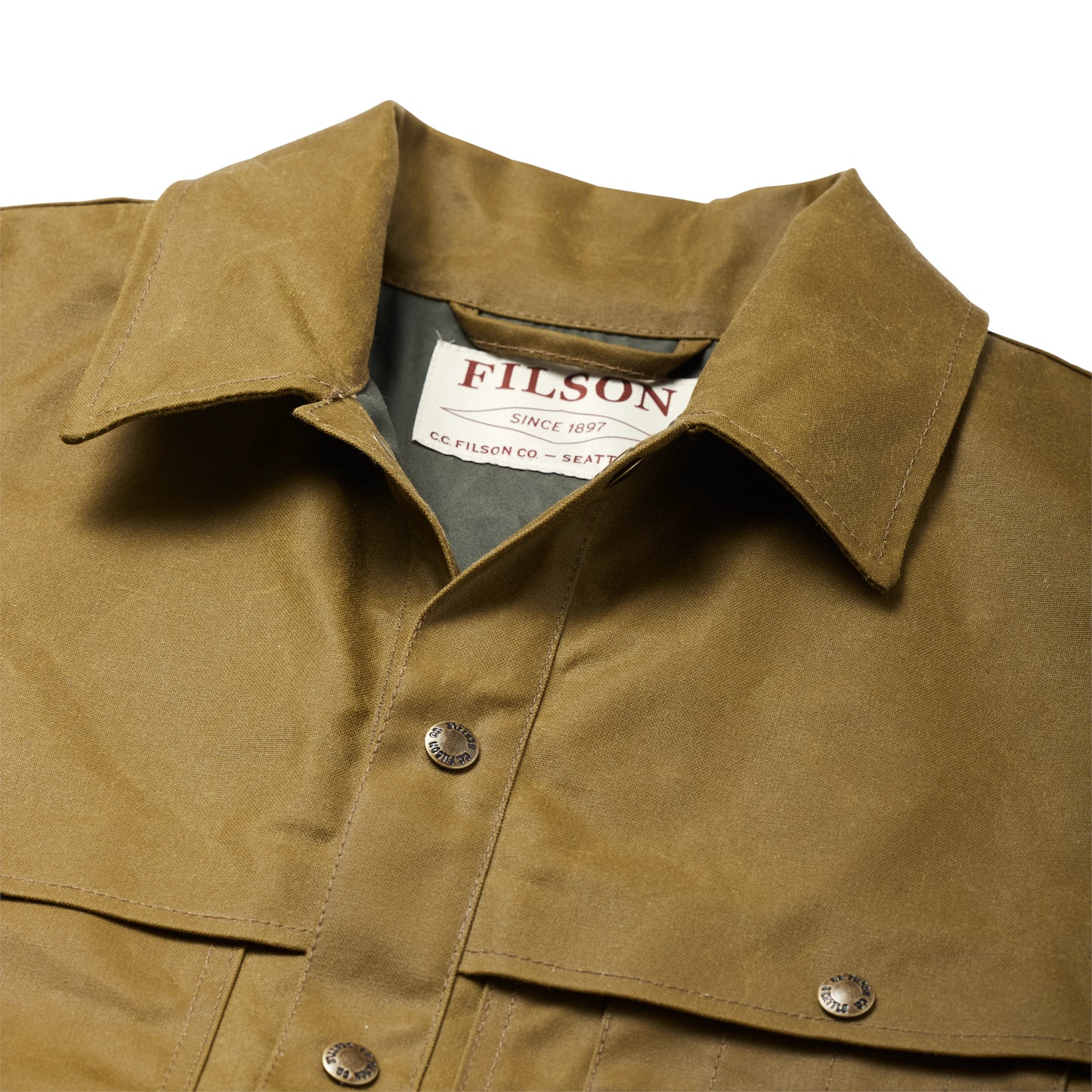 FILSON LINED TIN CLOTH CRUISER JACKET - Dark Tan